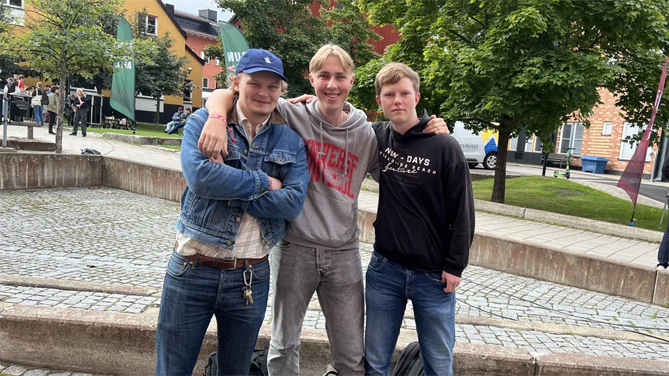 tre unga män