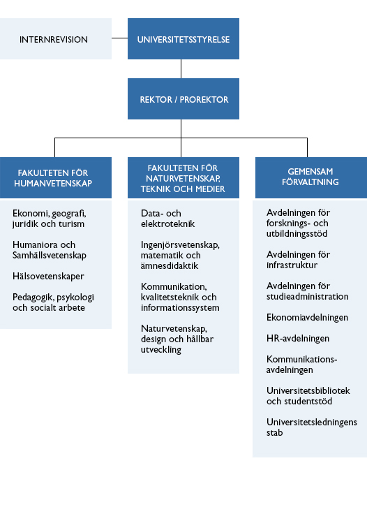 Organisationsskiss för Mittuniversitetet 2026