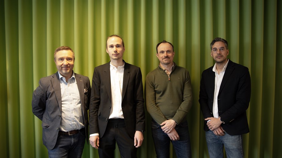 William Sjöström with opponent and supervisors.