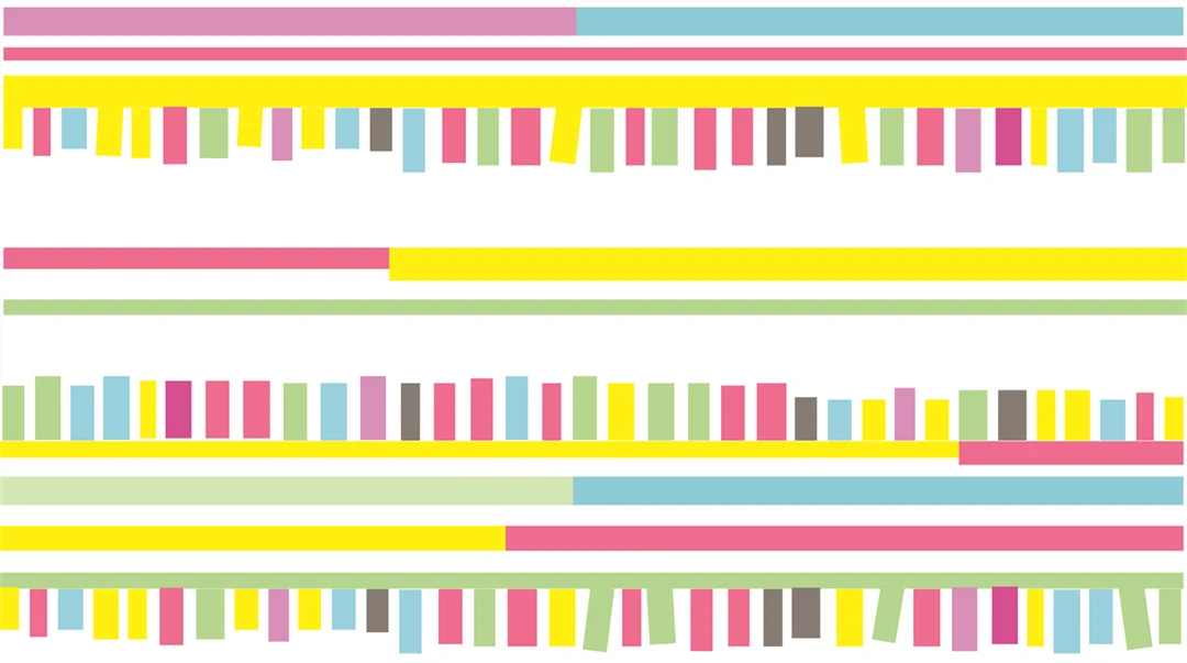 Mönster i olika färger av Katarina Blind för projektet Båskoes