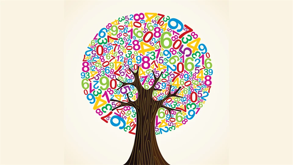 Illustration: tree with numbers as leaves