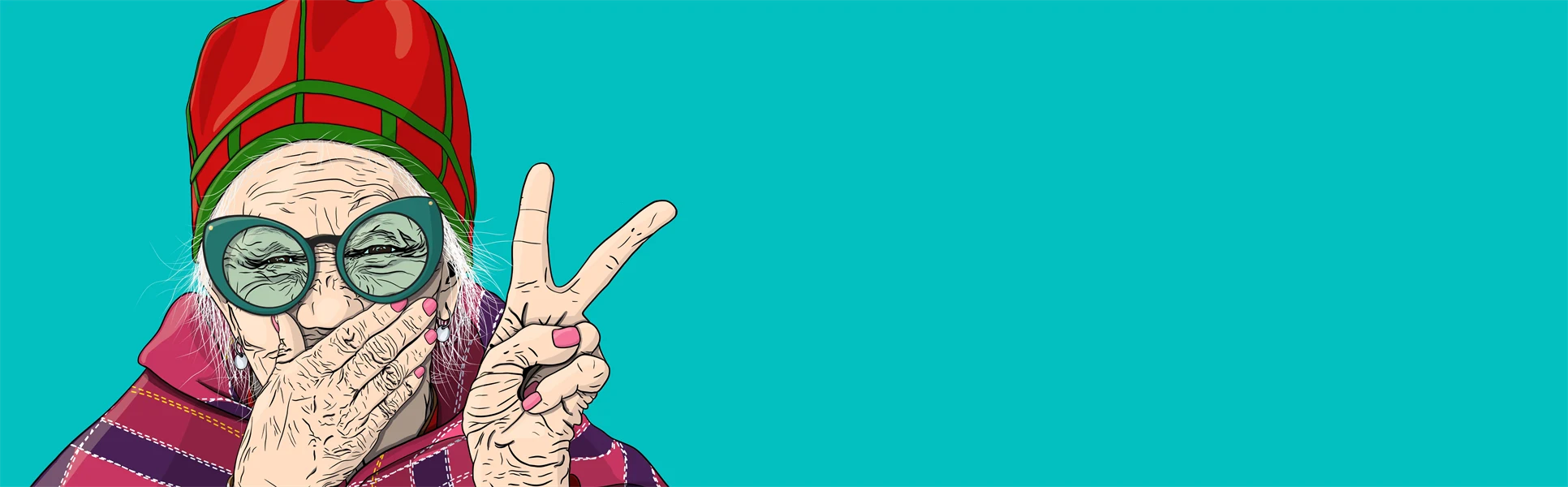 En samisk äldre kvinna som skrattar.