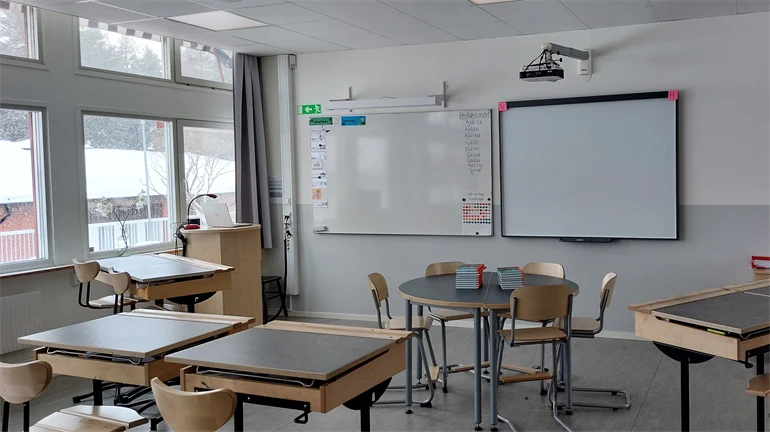 Ett foto från ett klassrum på Böle skola