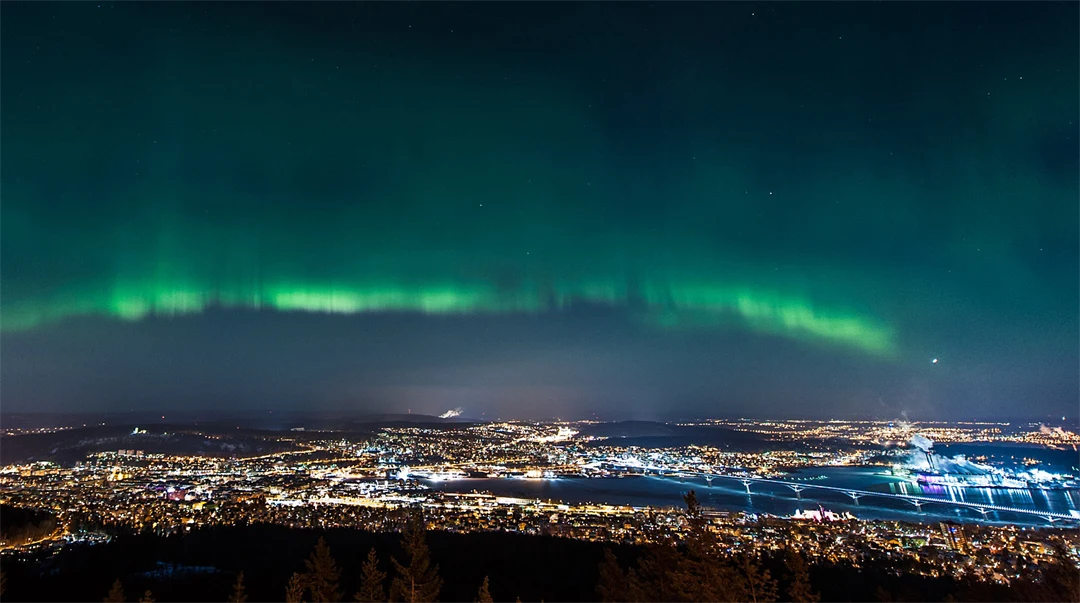 Northern lights over Sundsvall