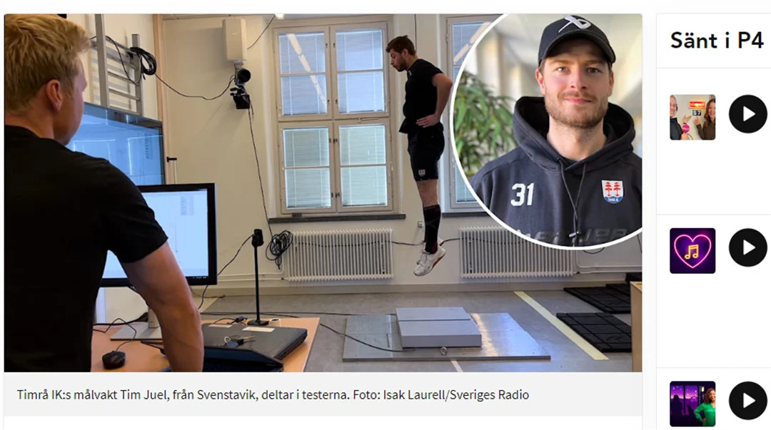 Kollage med en man som hoppar och inklippt ett porträtt av honom.