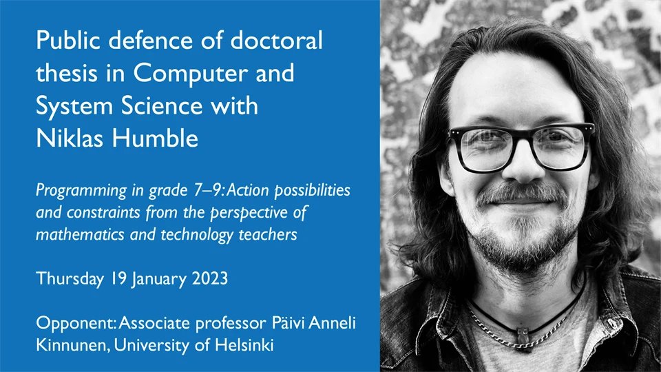 Niklas Humble public defence of doctoral thesis
