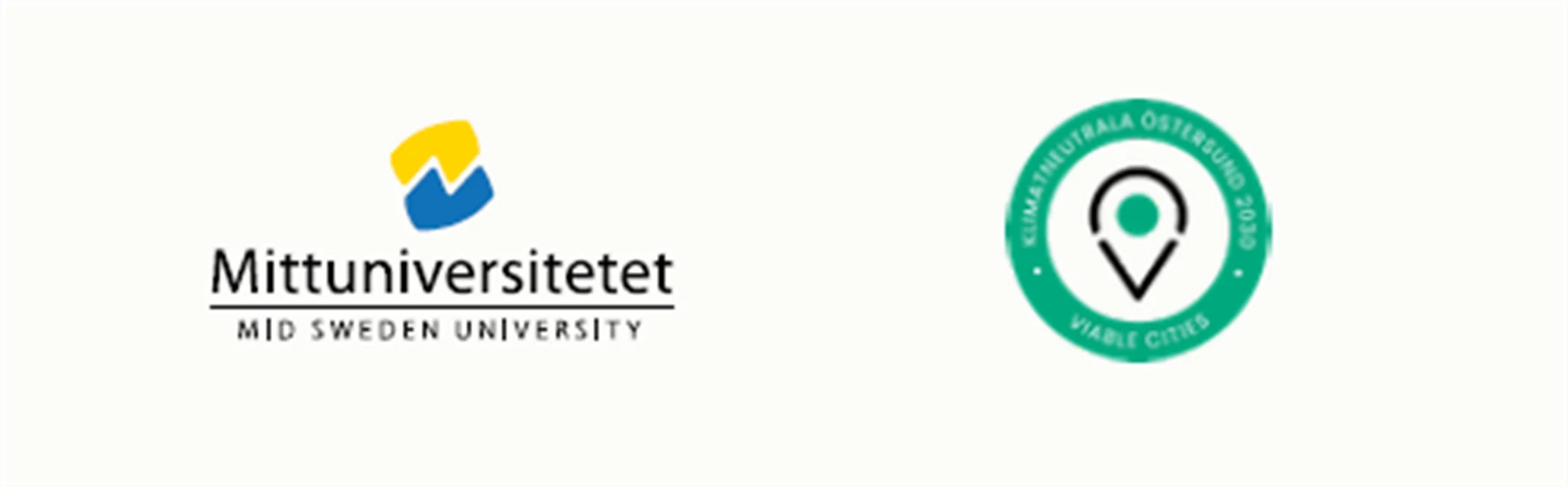 Fler logotyper Mittuniversitetet, Östersunds kommun, Handelskammaren MittSverige, Klimatsmarta Östersund.