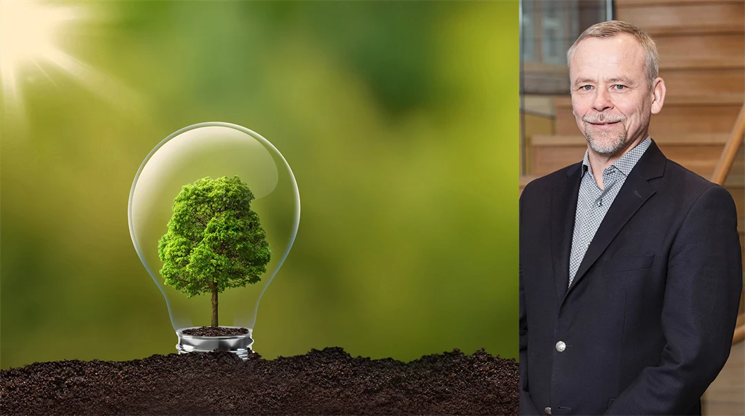 skog lampa man i kostym