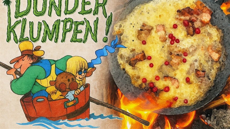 Kollage av filmaffisch och en kolbulle.