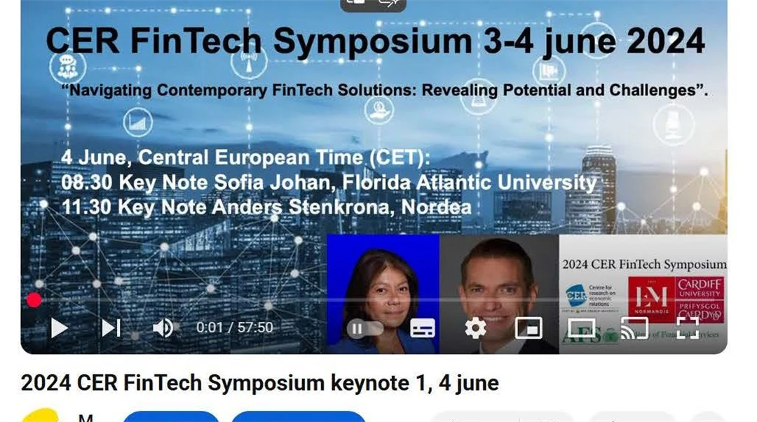 2024 CER FinTech Symposium, June 3-4, 2024, Sofia Jonas och Anders Stencrona
