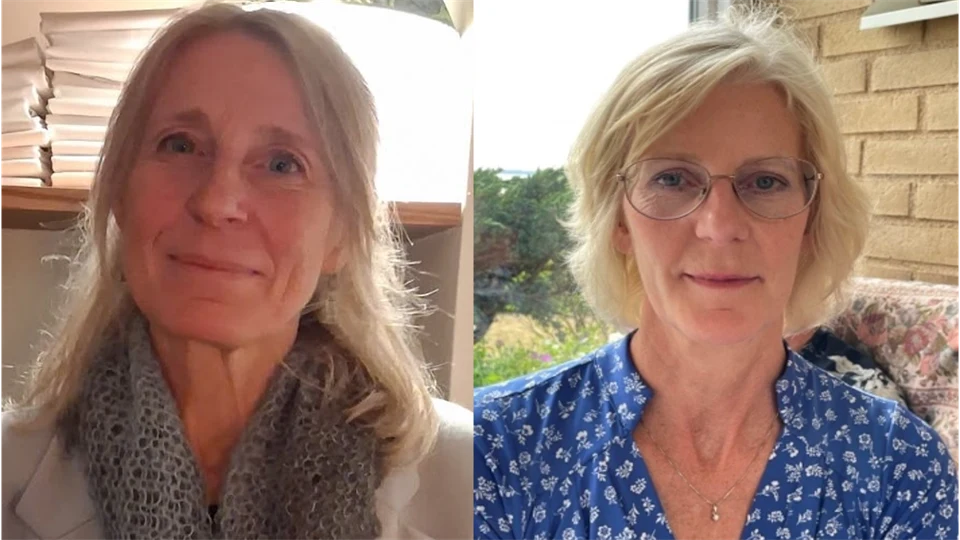 bild på två kvinnor som arbetar på Folkhälsomyndigheten