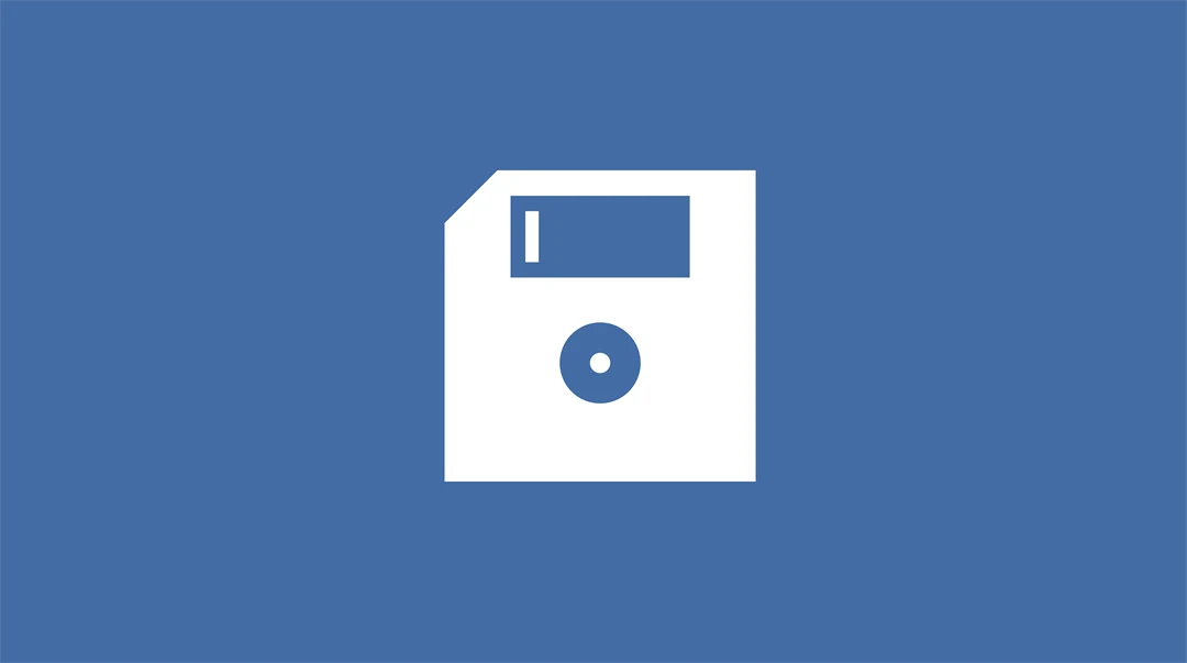 floppy disk icon on blue background