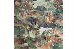 Titlarnas GPS-koordinater anger platserna för arkeologiska registreringarna av samiskt liv på Middagsfjället. I måleriet strävar jag mot en gestaltning av landskapets funktion som karta för den som känner sin plats.