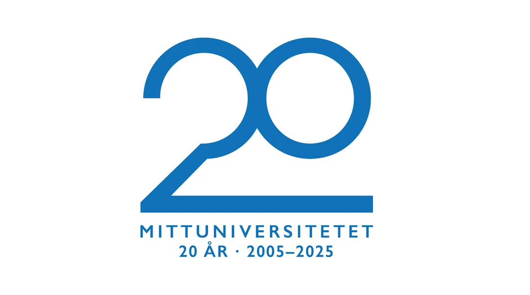 Jubileumslogotyp till Mittuniversitetets 20 års jubileum
