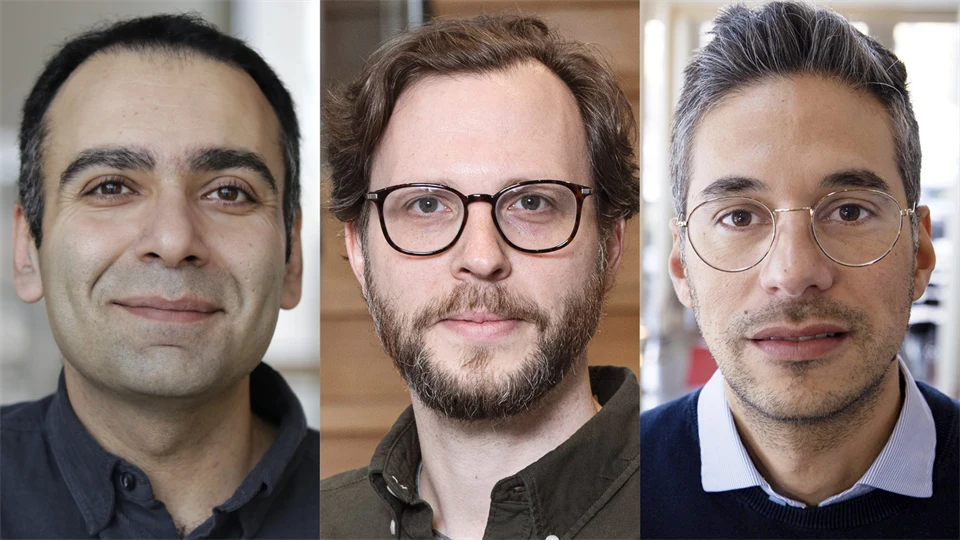 Portraits of three men