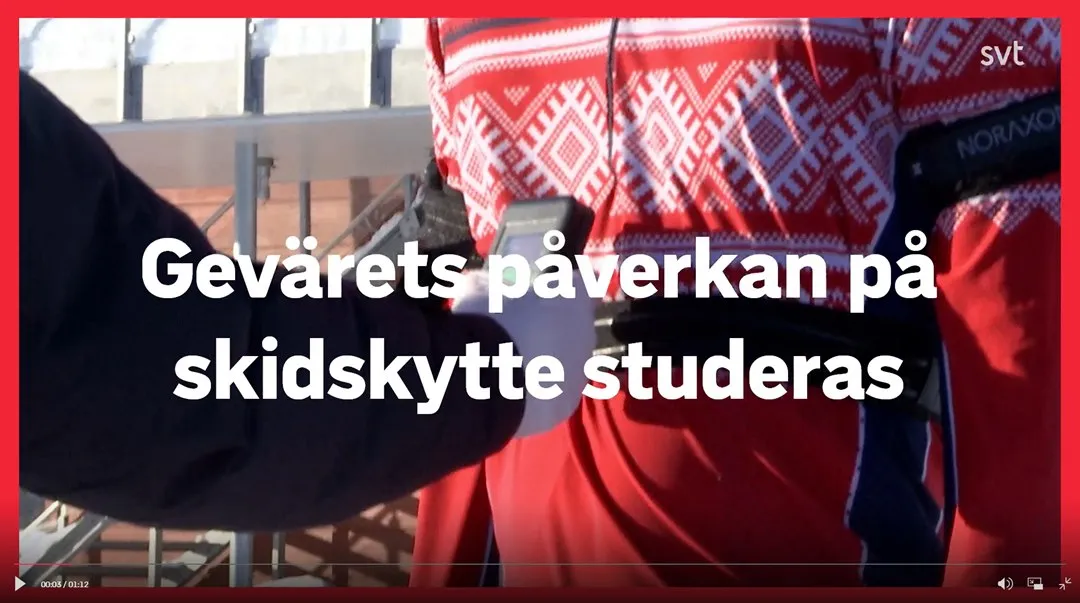 Klipp från SVT-Jämtland: Gevärets påverkan på skidskytte studeras