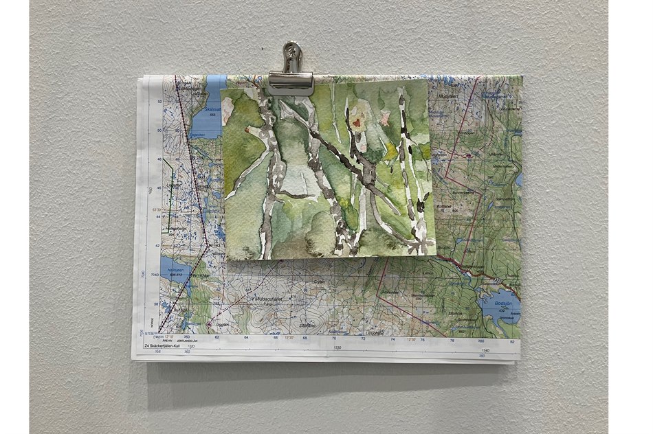 I Kroppens kartografi har konstnären tittat djupare på begreppet karta. På Lantmäteriets karta är landskapet översatt till tecken. Kroppens karta tecknas av erfarenheter, minnen, dofter, i ett mitt-i-perspektiv.