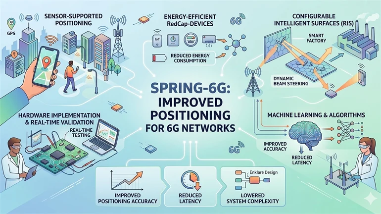 An illustrated map that shows the positioning of 6G network
