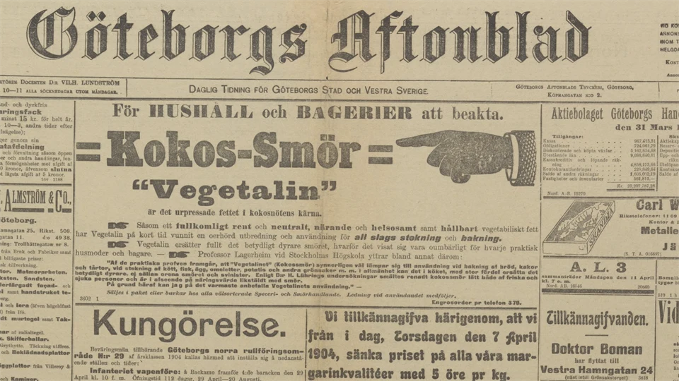 gammal dagstidnings första sida