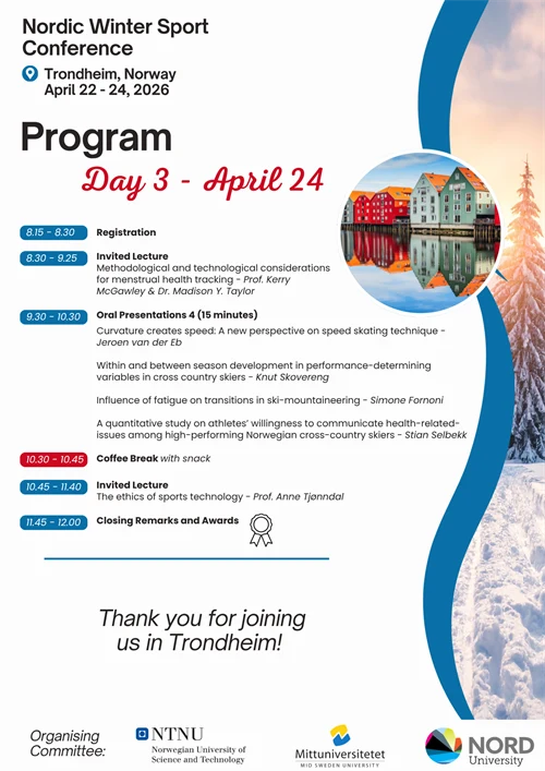 Program day 3 for Nordic Winter Sport Conference