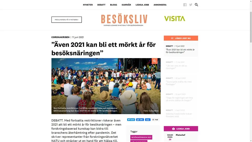 Printscreen Besöksliv