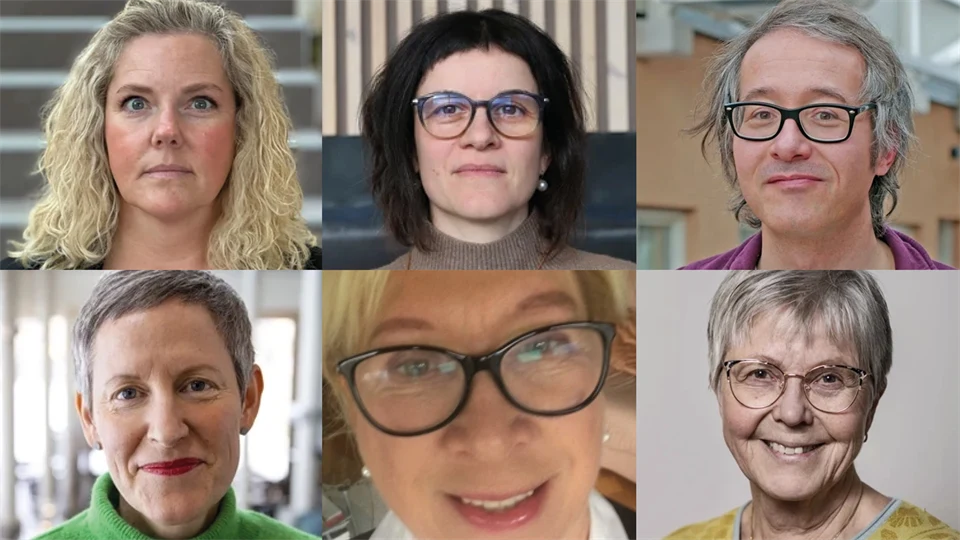 Kollage med närbilder på sex personer.