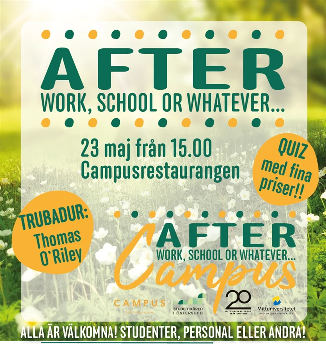En bild med texten Afterwork i Östersund. 