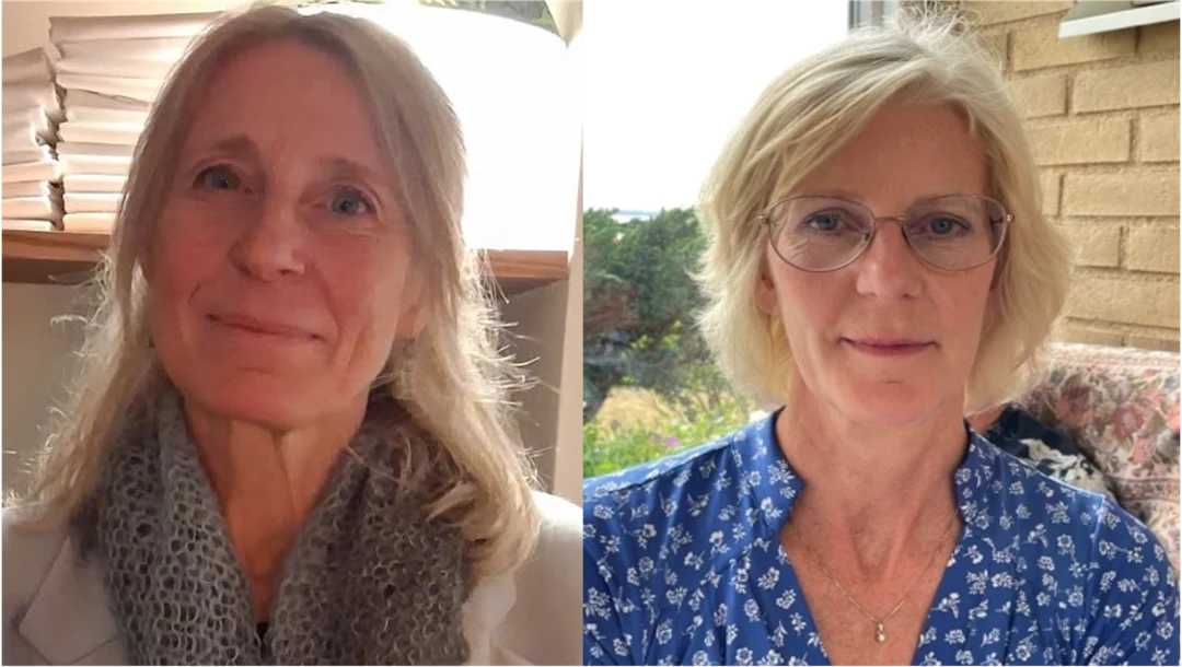 bild på två kvinnor som arbetar på Folkhälsomyndigheten