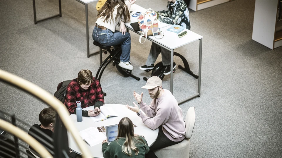 Students in a campus environment.