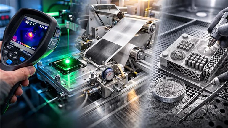 An illustration of different research within materials processes