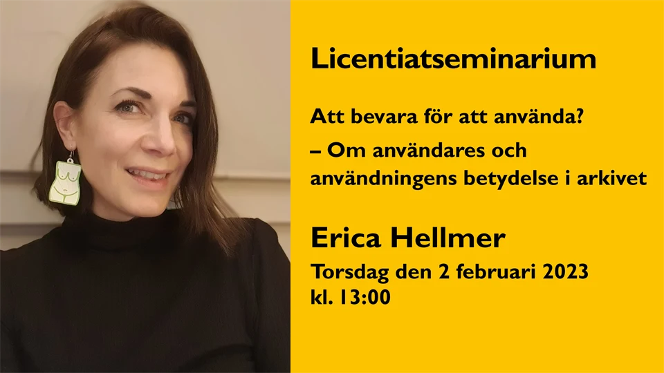 Licentiatseminarium med Erica Hellmer