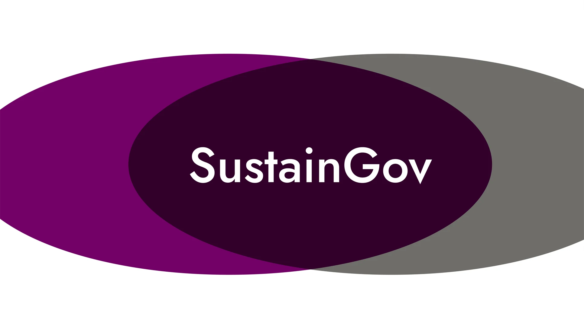 Purple and gray round shapes with the text SustainGov - from collaboration to co-creation.