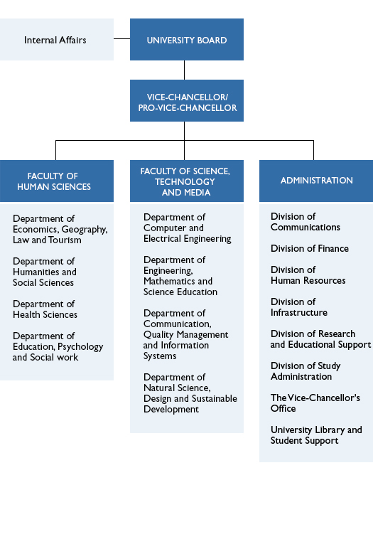 The organization of Mid Sweden University
