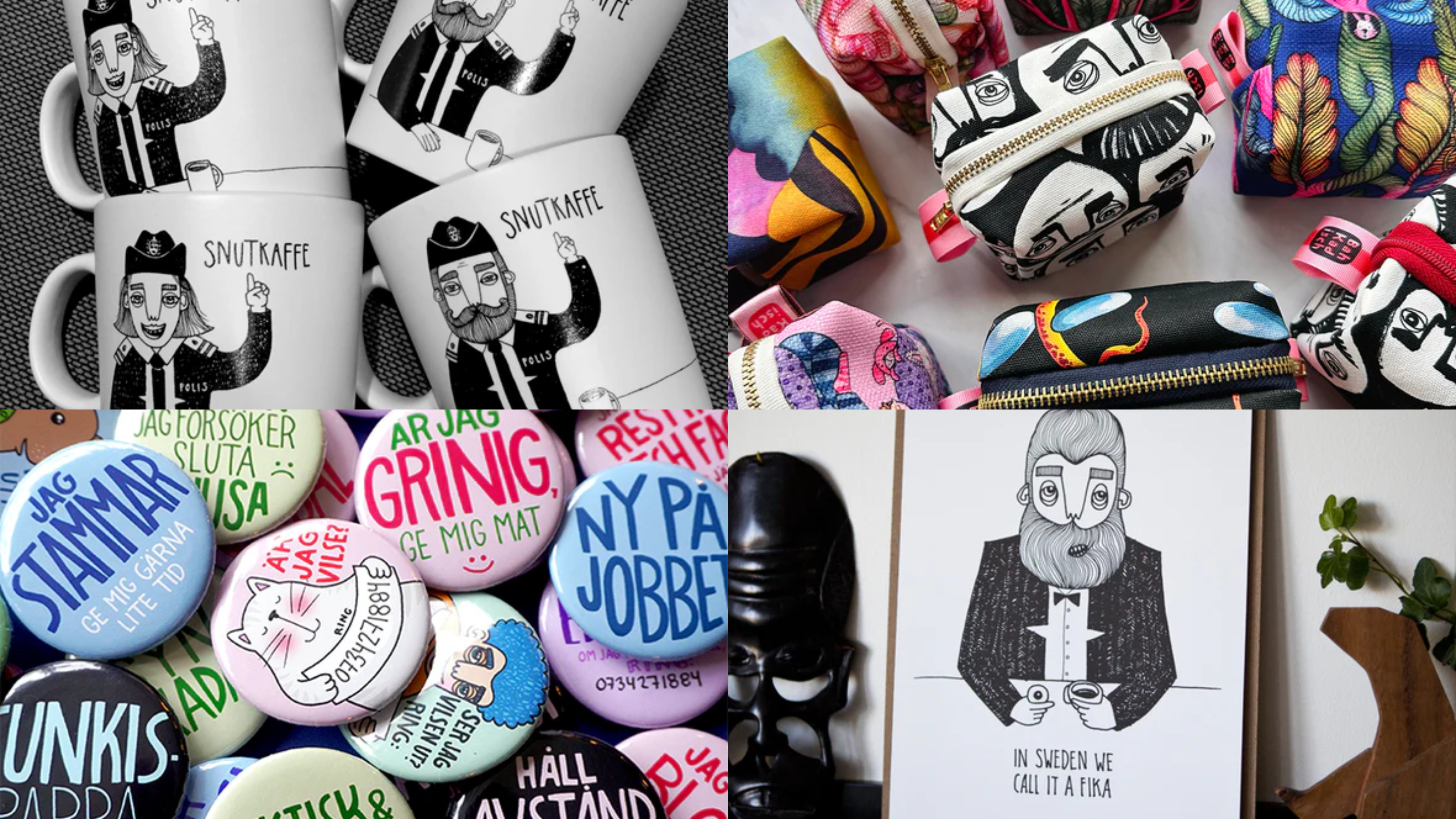 Kollage av fyra bilder på material från bahkadisch.se