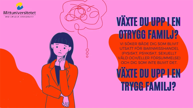 Illustration med en förstående kvinna och text.