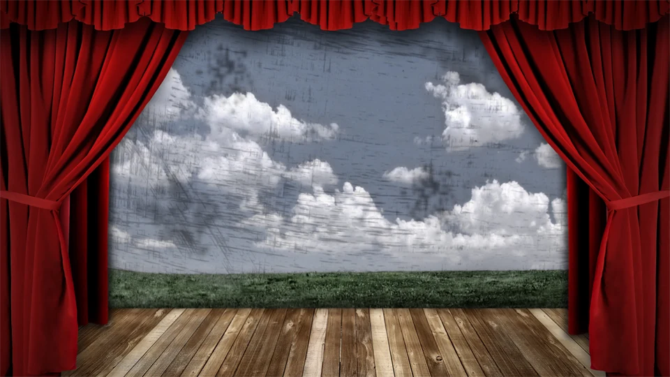 Red theatre backdrop
