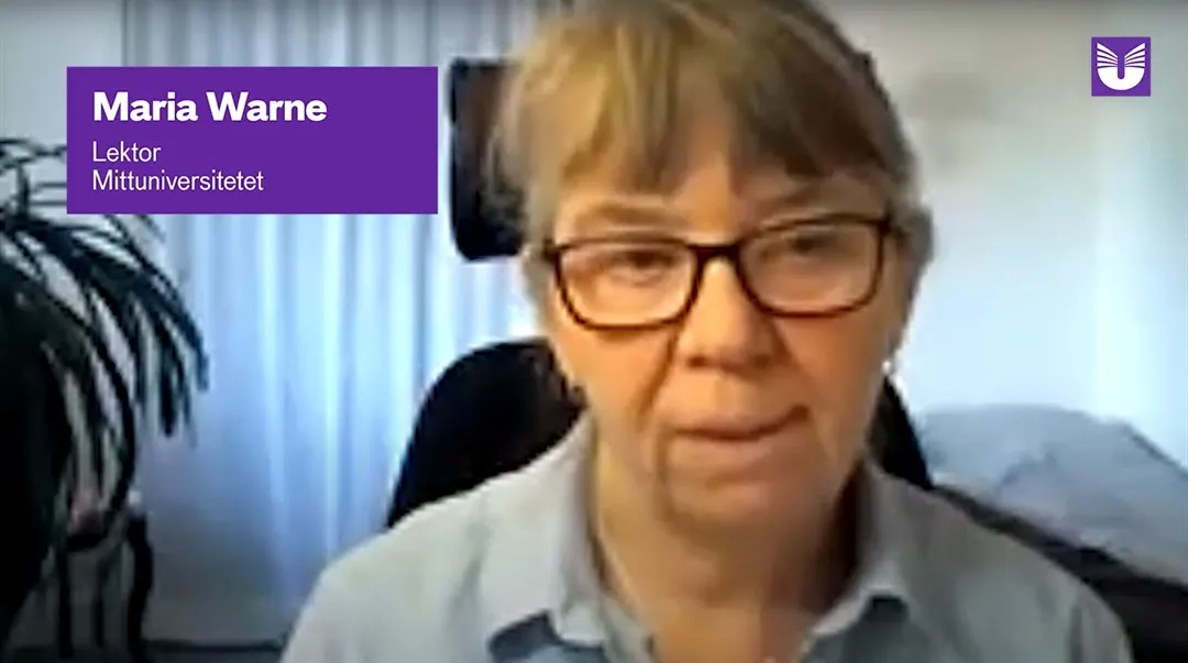 Maria Warne presenterar Supported Education vid ett webbseminarie som UHR arrangerade