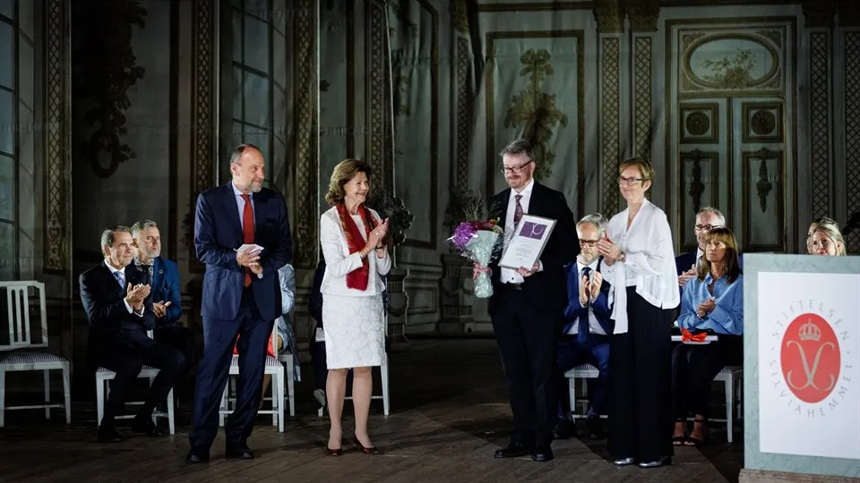 Utdelning av Alzheimer Life-stipendiet 2022 med bl a drottning Silvia och pristagaren Pär Hägglund