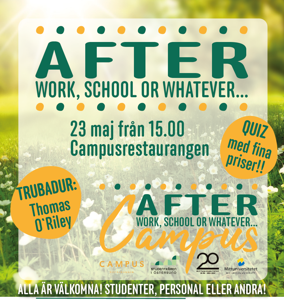 A picture with the text Afterwork in Östersund. 