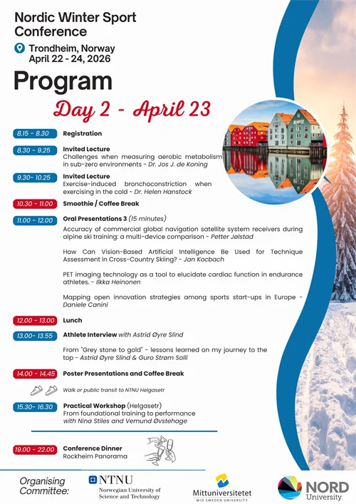 Program day 2 for Nordic Winter Sport Conference