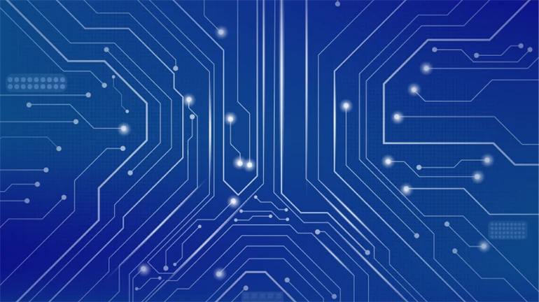 White lines on a blue background