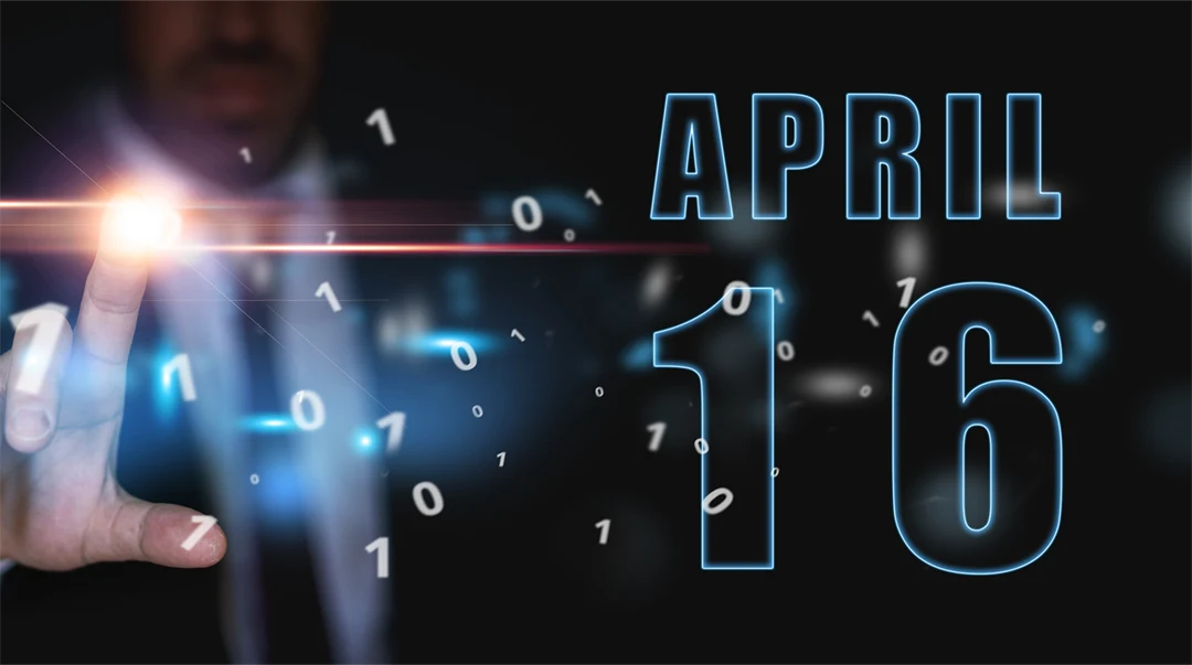 man i kostym trycker på ljusa virtuella knapp vårmånad, årets dag koncept.