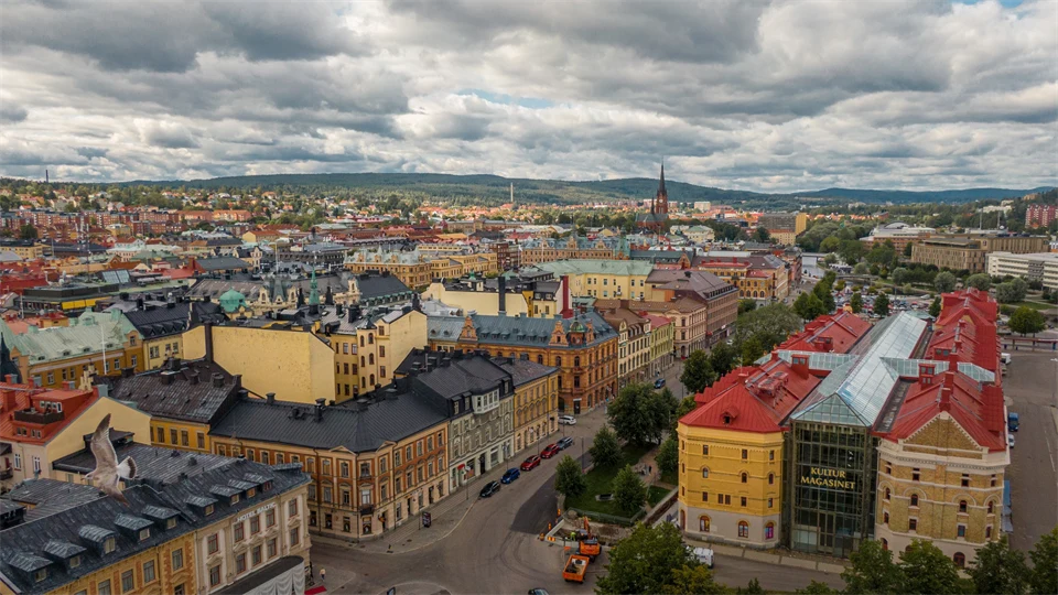 Sundsvall från ovan.