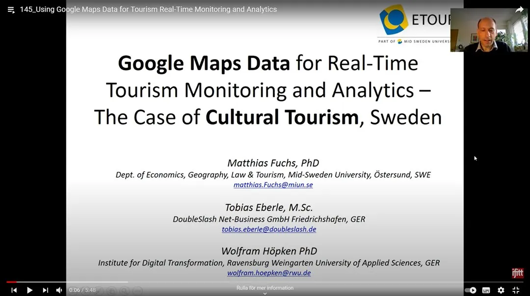 Using Google Maps Data for Tourism Real-Time Monitoring and Analytics
