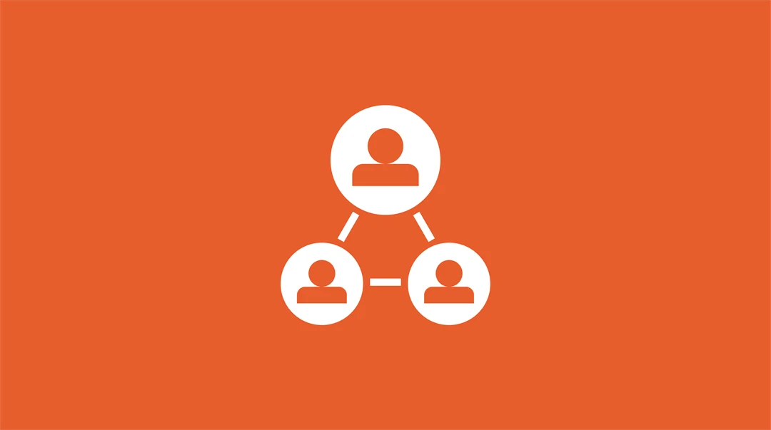 icons of avatars on orange backdrop