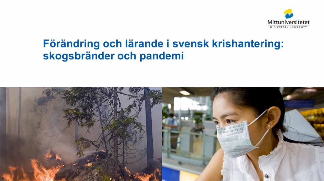 Olika forskare som står och pratar om sitt ämne. I vissa fall visas powerpointbilder.