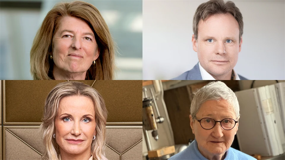 Collage of portraits of three women and one man
