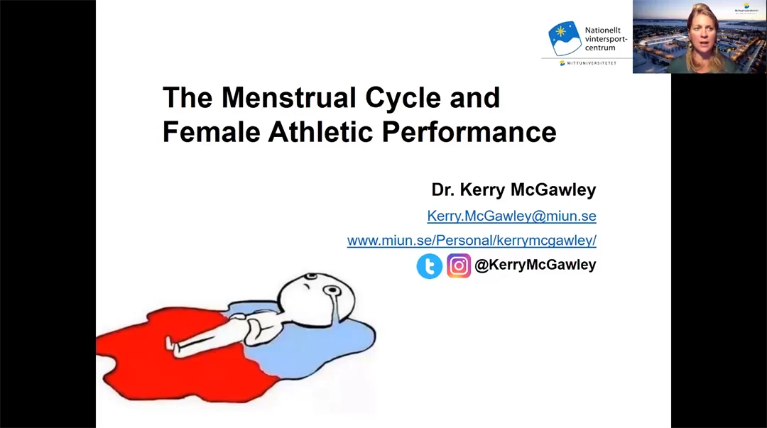 Presentation om menstruationscykeln och kvinnors idrottsliga prestationer av Dr Kerry McGawley