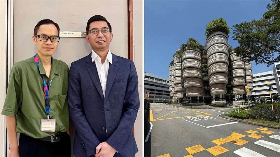 Professor Dusit Niyato and Associate Senior Lecturer Kyi Thar, at NTU