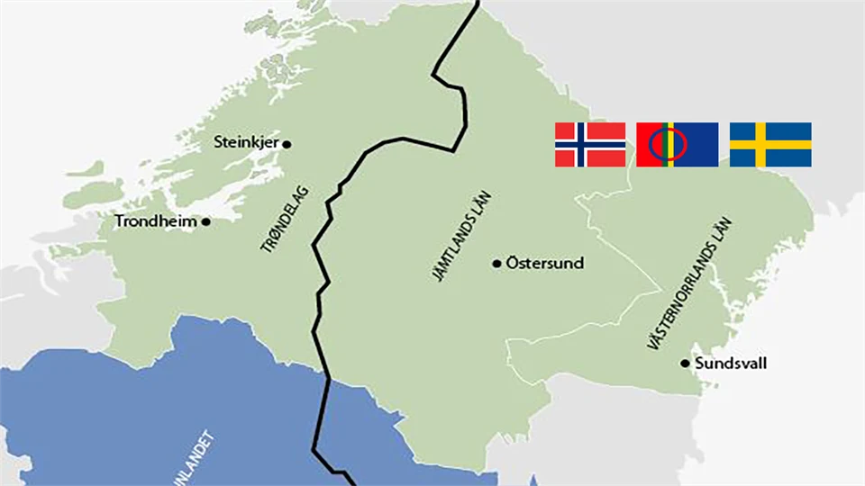 Karta över det gröna nordiska bältet